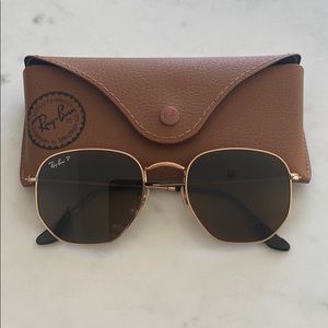 Ray Ban Polarized Hexagonal RB3548N gold and brown
